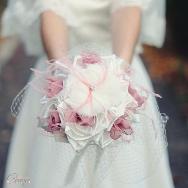 mariage annees folles rose ivoire pastel romantique bouquet personnalisable cereza mademoiselle