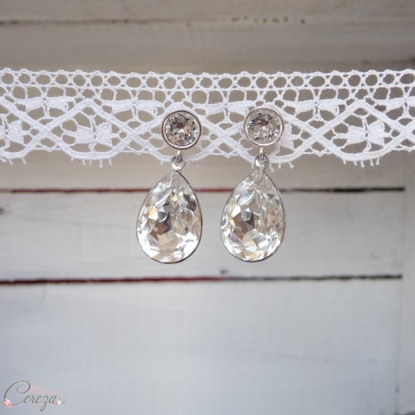 bijoux de mariée personnalisés boucles oreille mariage lstrass de cristal cereza mademoiselle