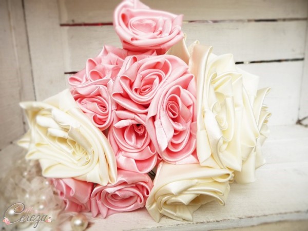 bouquet de mariée original personnalisable rose creme cereza mademoiselle