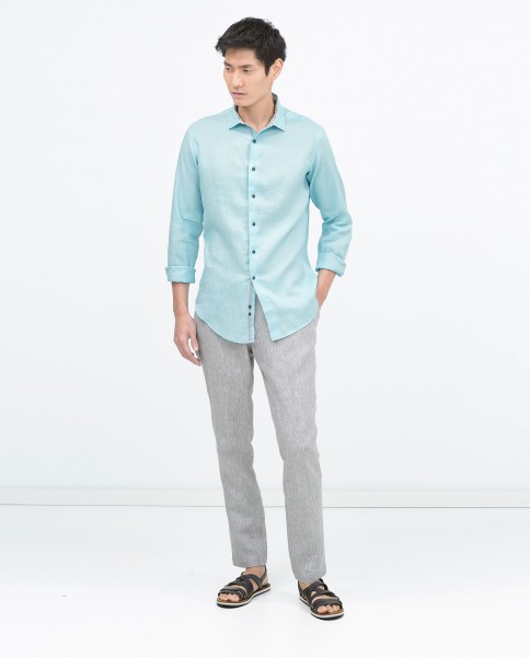 chemise turquoise homme zara