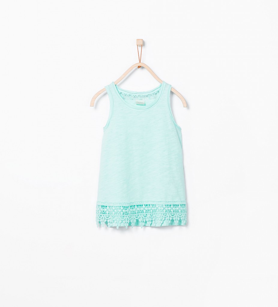 débardeur enfant turquoise zara