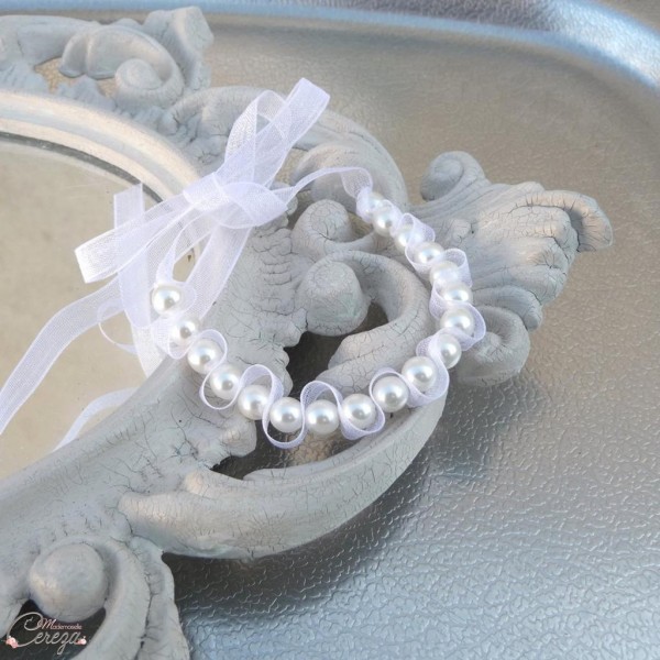 bracelet bijoux mariée chic perles organza personnalisable cereza (1)