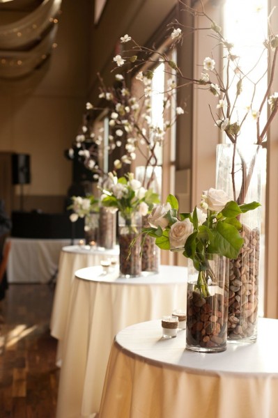 centre table hauts idées déco table salle mariage élégant ivoire chocolat