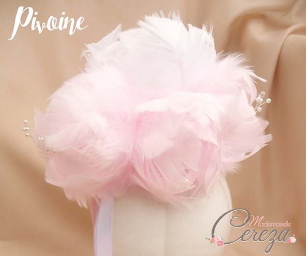 bouquet de mariée pivoine en plumes bouquet de mariée original bijou cereza mademoiselle 2