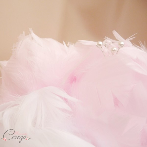 bouquet de mariée pivoine rose blanc plumes bijoux cereza mademoiselle (6)