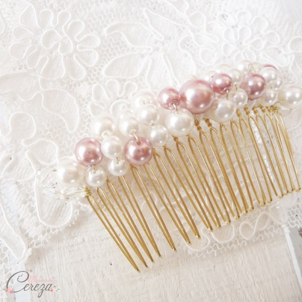 bijou de coiffure mariée peigne perles chignon cereza mademoiselle 4