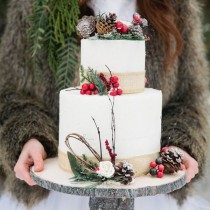 se marier en hiver wedding cake pommes de pin nature