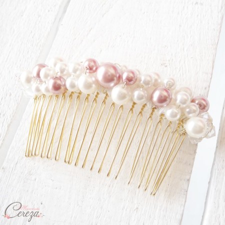 Peigne mariée perles chic Kate Melle Cereza Deco