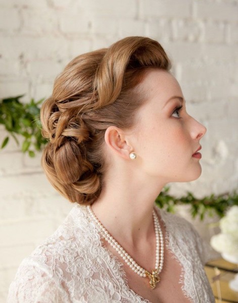 mariée rétro vintage idée coiffure chignon