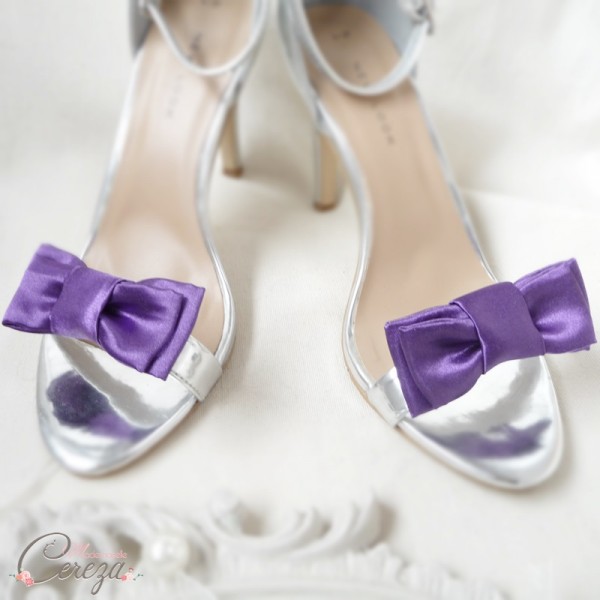 mariages colorés violet argent bijoux de chaussure