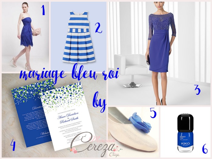 mariage bleu roi blanc idées tenues accessoires
