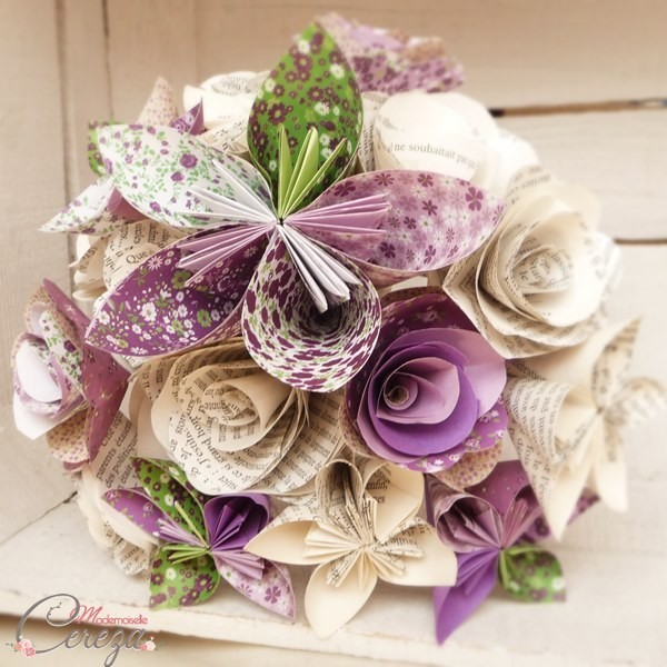 bouquet mariage original eternel papier origami Melle Cereza