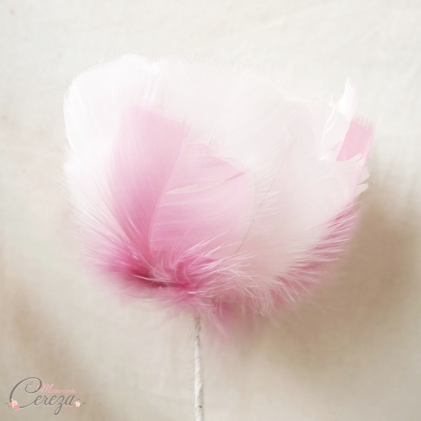 porte-alliances original pivoine plumes ivoire rose vieux rose cereza mademoiselle