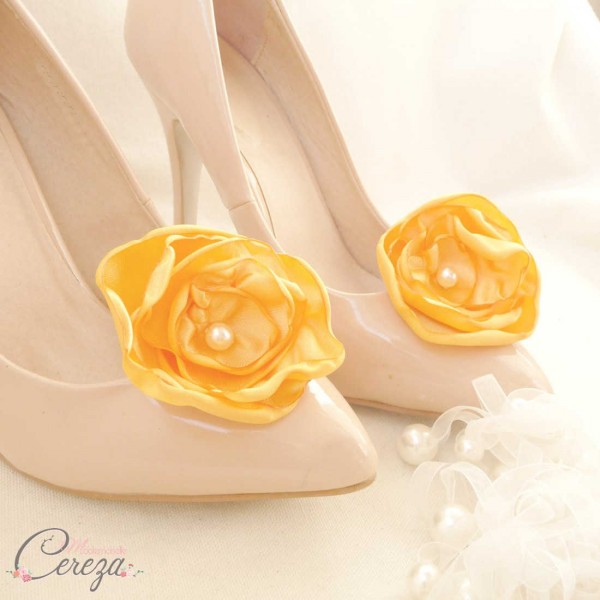 clips bijoux chaussures mariage orange summer été cereza