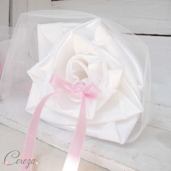 porte-alliances duo original rose blanc fleur bouquet