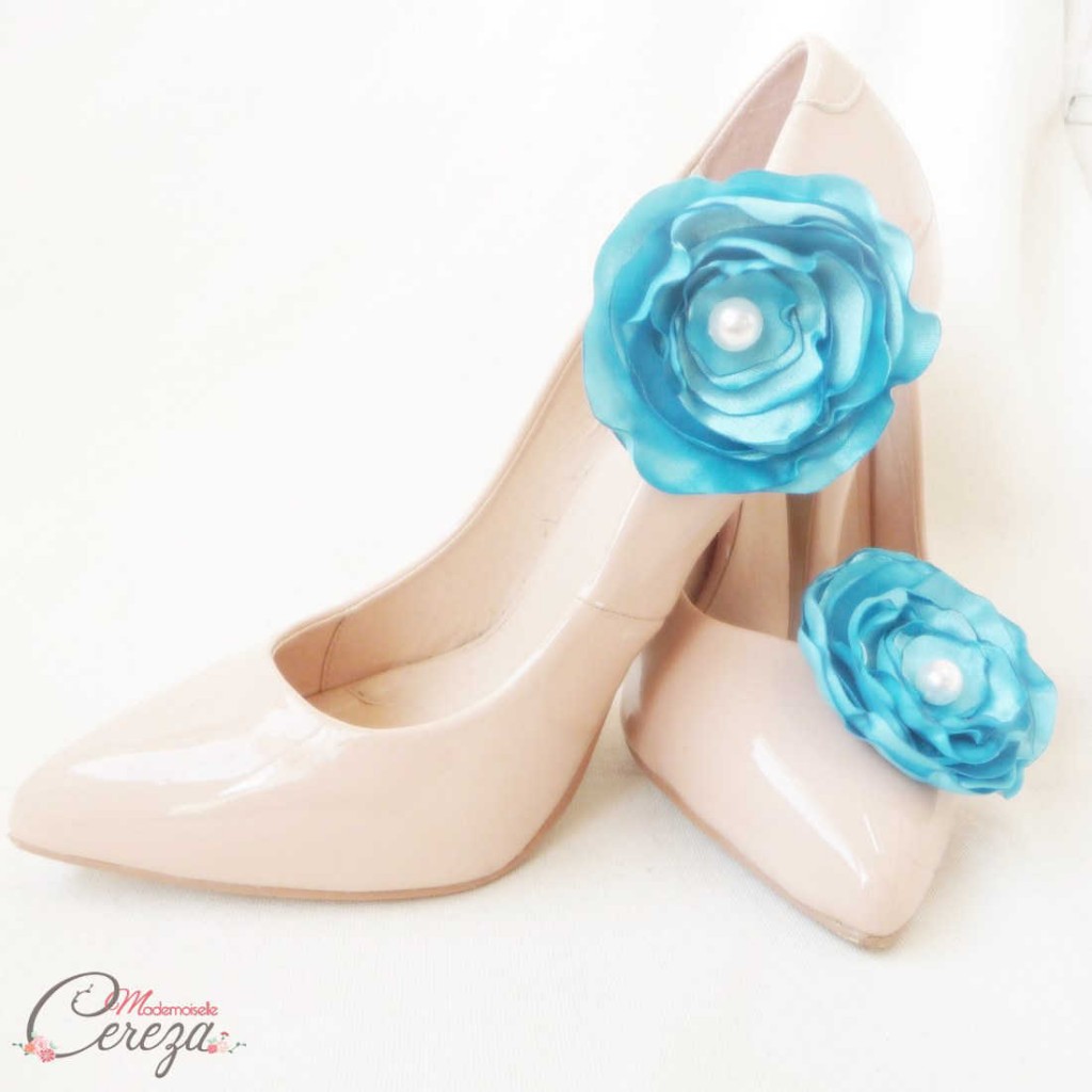 mariage turquoise bijoux chaussures turquoise fleur mademoiselle cereza