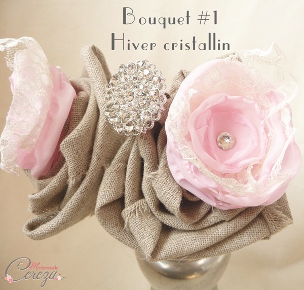 mariage d'hiver romantique féérique bouquet mariée sur mesure broche bijou lin champêtre chic dentelle Mademoiselle Cereza