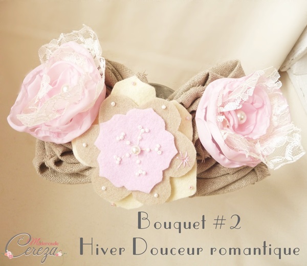 mariage d'hiver romantique lin dentelle rose beige perle laine Mademoiselle Cereza