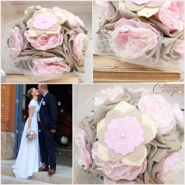 mariage romantique champêtre chic pastel bouquet mariée original hiver
