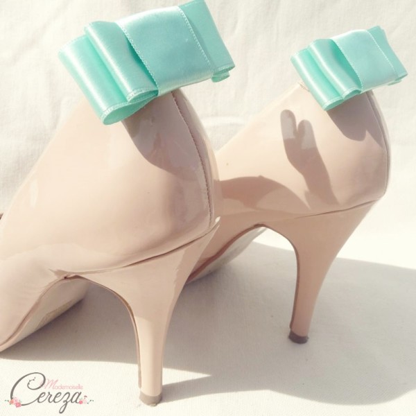 mariage menthe mint bijoux clips chaussure customiser ses escarpins