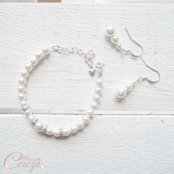 bijoux perles mariage swarovski bracelet boucles oreille cereza