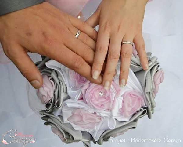 bouquet de mariée original feerique rose gris blanc cristal Swarovski sur-mesure Mademoiselle Cereza