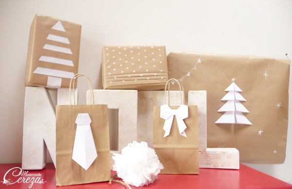 idées originales paquets cadeaux noel beige blanc minimaliste