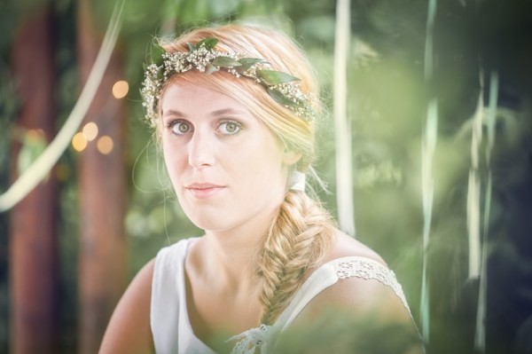 mariage champêtre bohème pastel idée coiffure tresse