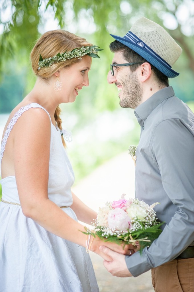 idee robe de mariée lin blanc dentelle mariage simple shooting inspiration Melle Cereza blog