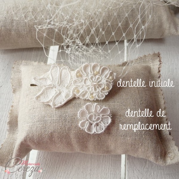 accessoire de coiffure mariage rétro voilette dentelle Mademoiselle Cereza