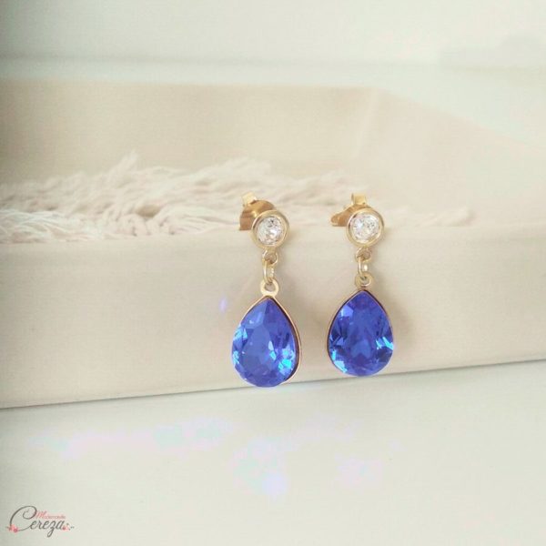 boucles oreilles mariage bleu roi